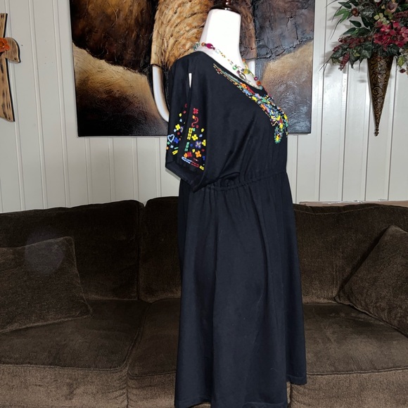 RXB~ Boho Multi-Color Beaded Size Large Dress - Picture 12 of 16